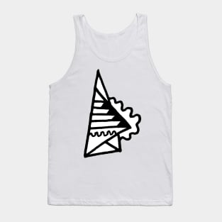 Black and White Abstract Paper Plane Doodle Art Tank Top